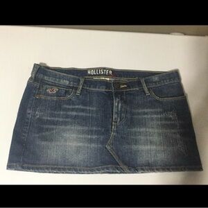 Hollister Dark Wash Denim Mini Skirt - Blue
